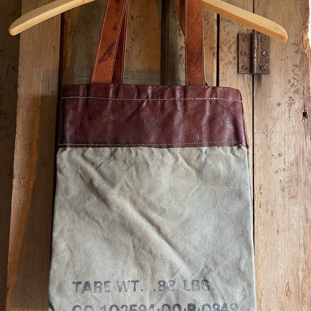 Vintage Canvas and Leather Shoulder Bag